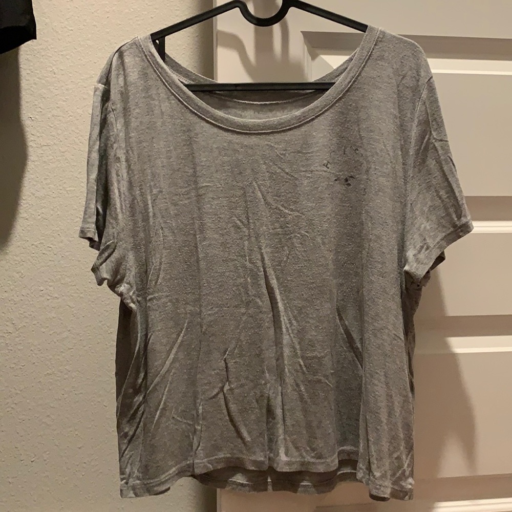 Hollister Oversized Crop Top Gray L